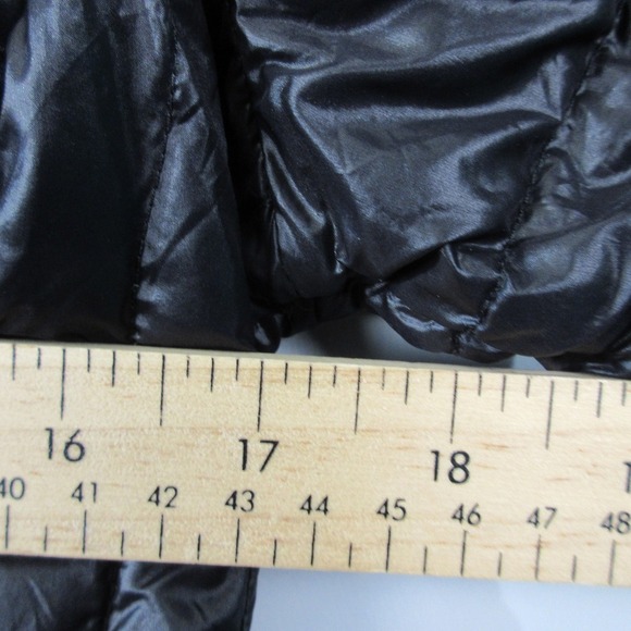 Michael Kors Packable Down Fill Puffer Hooded Jacket Women M Black Winter 354 - Picture 8 of 10